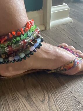 Hippie beaded summer sandals